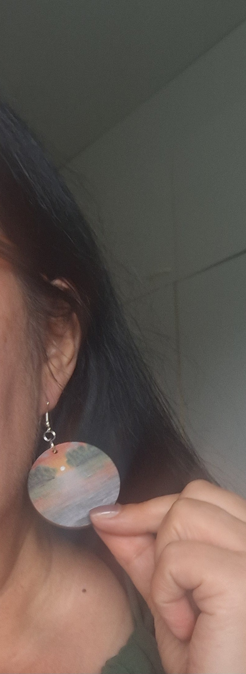 Wooden Earrings: Vintage Sunset