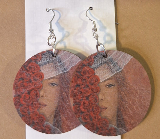 Puukorvakorut, Vintage: Nainen ja ruusut