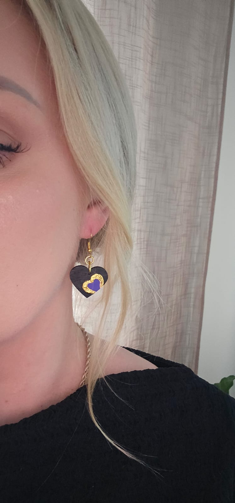 Puiset sydänkorvakorut 2,5 x 2,15 cm