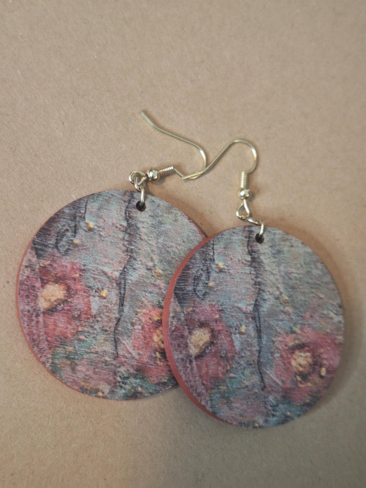 Puukorvakorut Vintage kukka